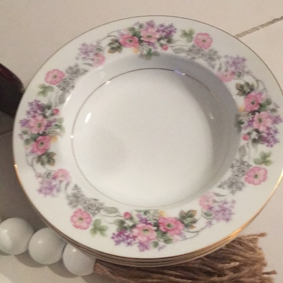Vintage Noritake Soup Bowls Roselane Set of 4 - Picture 4 of 5